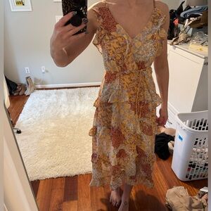 Dress Forum  Floral Yellow and Red Women's Dress